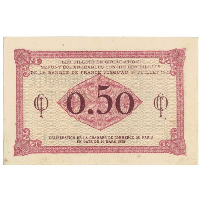 France, Paris, 50 Centimes, 1920, Chambre de Commerce, UNC(63), Pirot:97-10