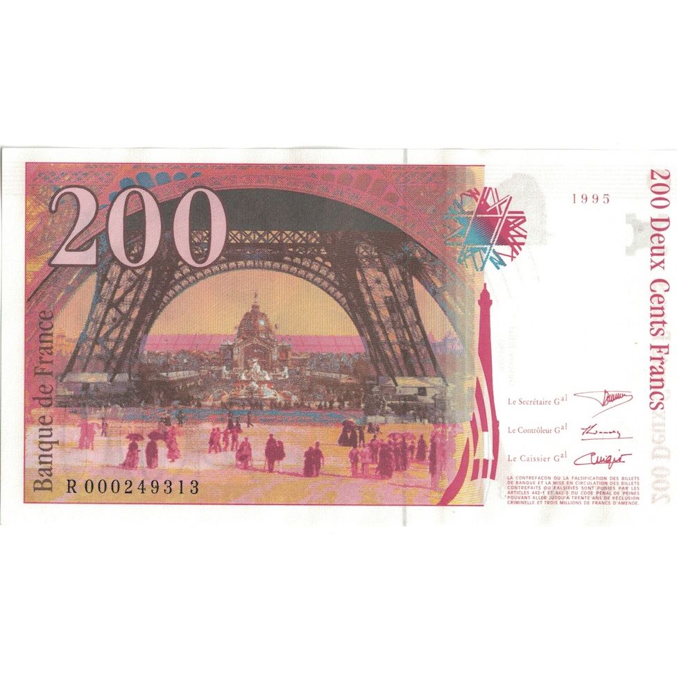 France, 200 Francs, Eiffel, 1995, R.000249313, UNC(64), Fayette:75.1, KM:159a