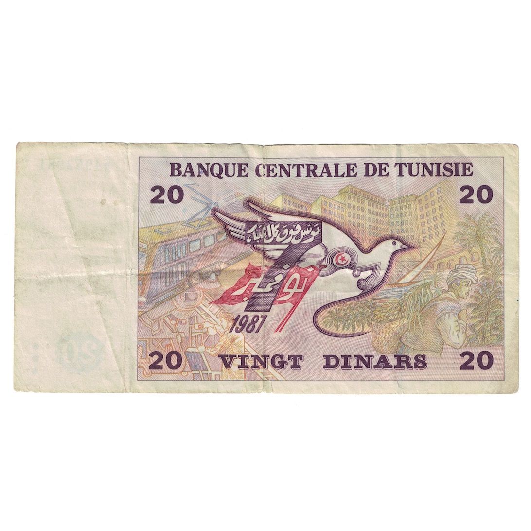 Banknote, Tunisia, 20 Dinars, 1992, 1992-11-07, KM:88, EF(40-45)