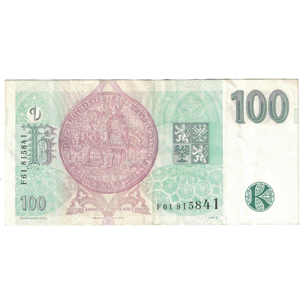 Geldschein, Tschechische Republik, 100 Korun, 1997, KM:18, SS+