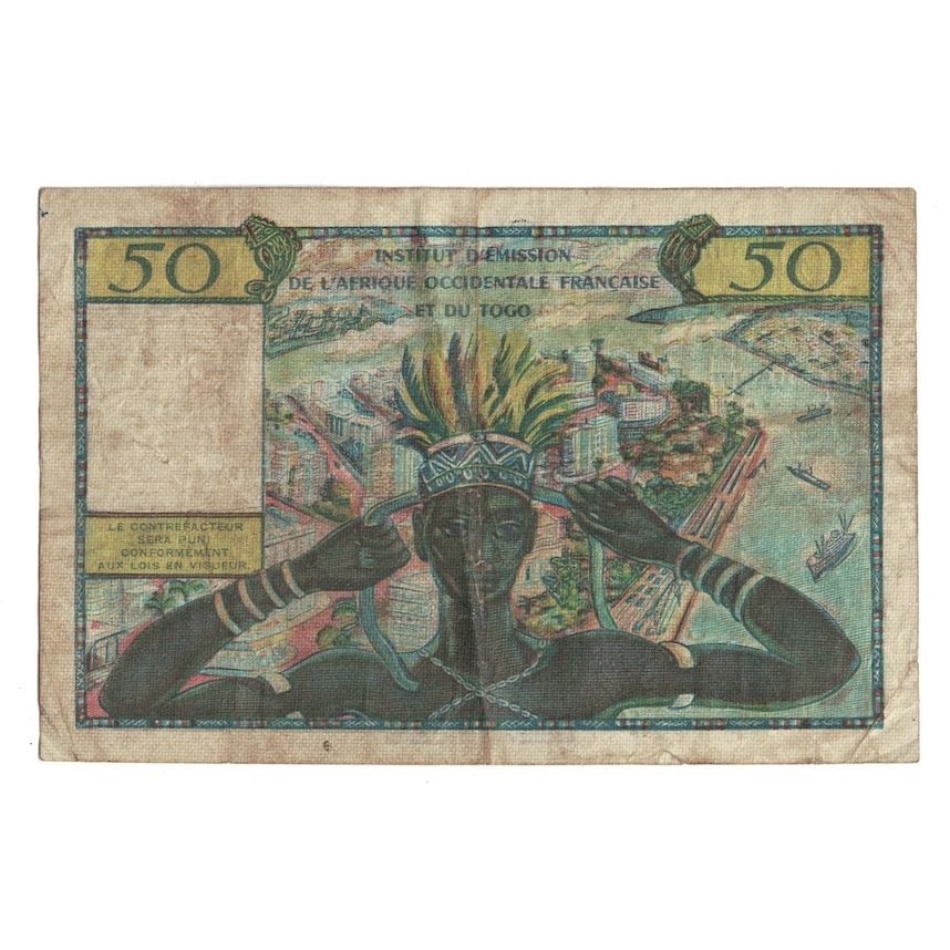Geldschein, French West Africa, 50 Francs, Undated (1956), KM:45, S