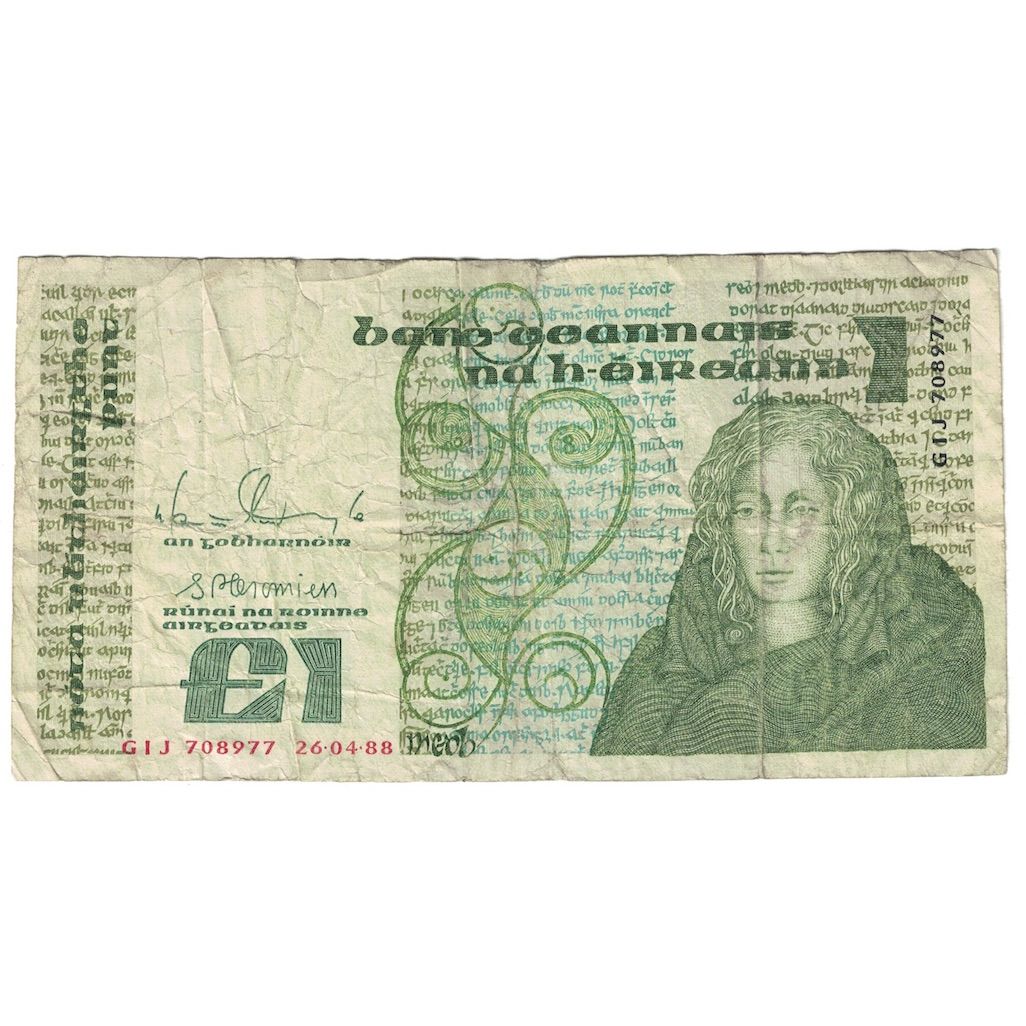 Banconote, Irlanda - Repubblica, 1 Pound, 1988, 1988-04-26, KM:70d, MB