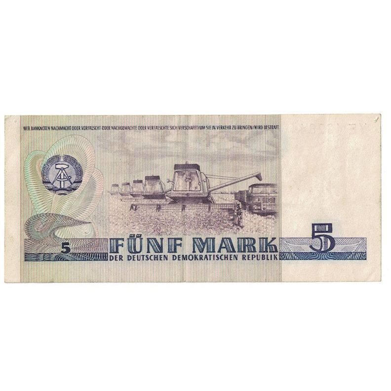 Banconote, Germania - Repubblica Democratica, 5 Mark, 1975, KM:27A, BB+