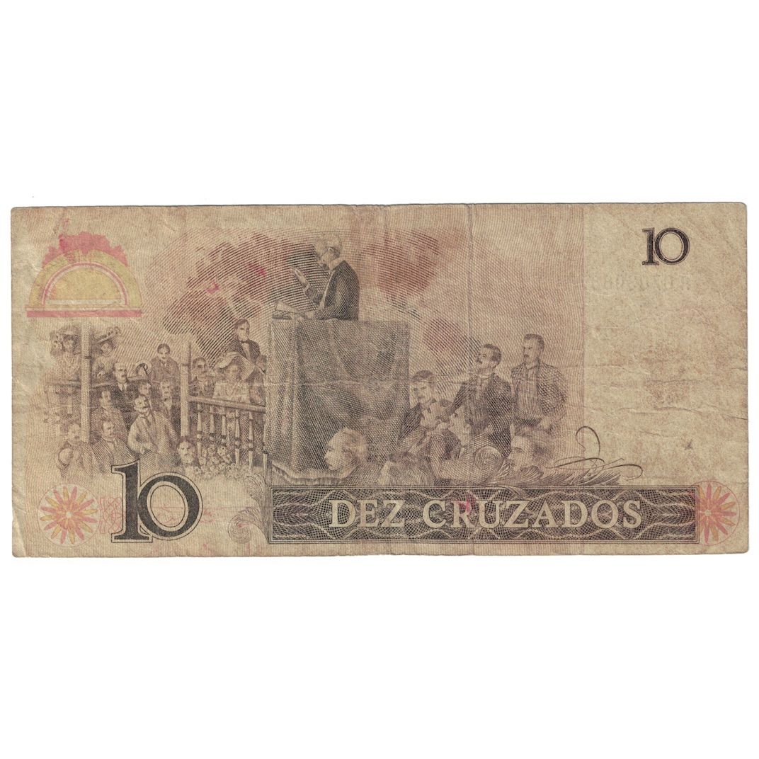 Banconote, Brasile, 10 Cruzados, 1987, KM:209b, MB