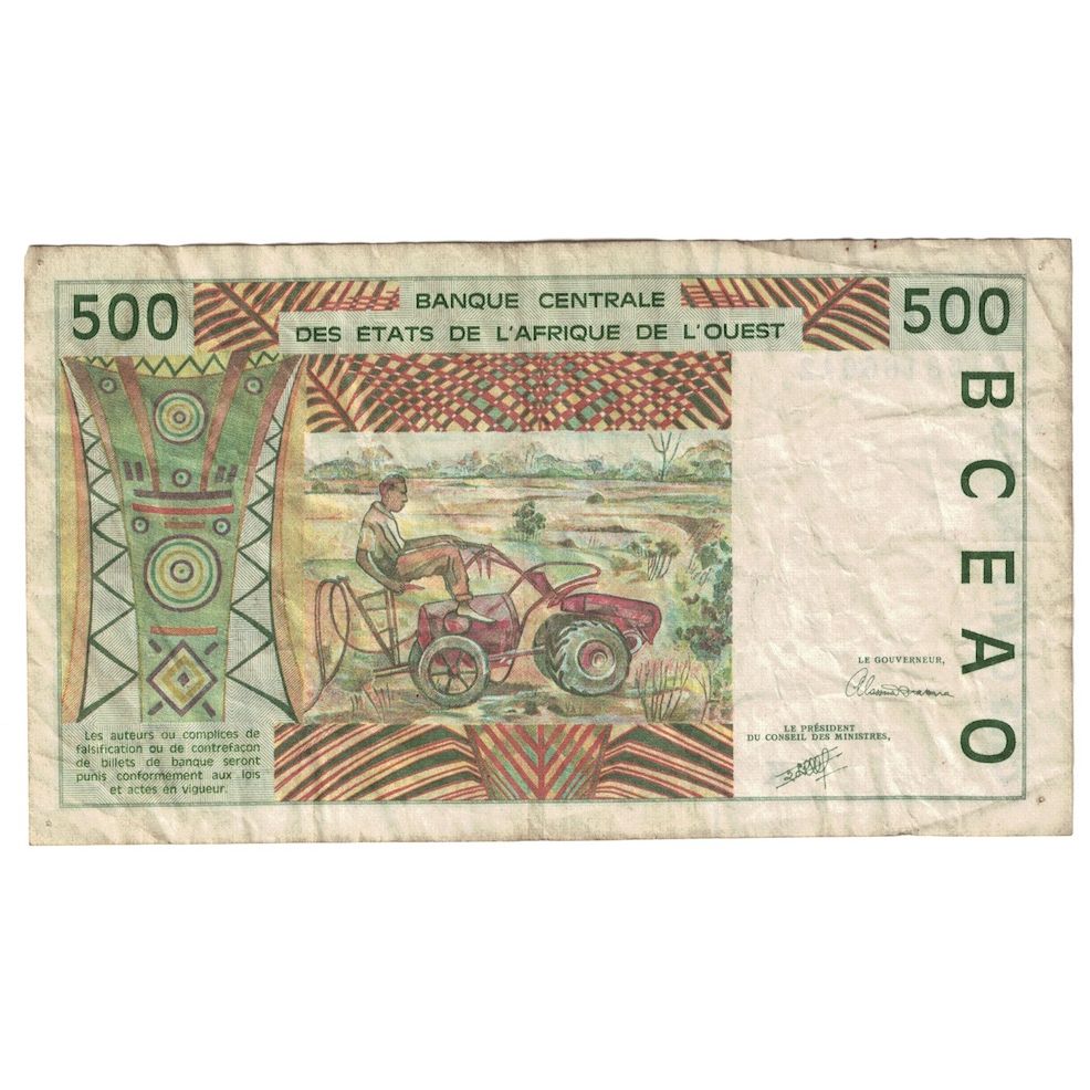 Banknote, West African States, 500 Francs, 1991, KM:710Ka, VF(30-35)
