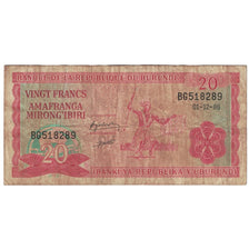 Banknote, Burundi, 20 Francs, 1986, 1986-12-01, KM:27b, F(12-15)
