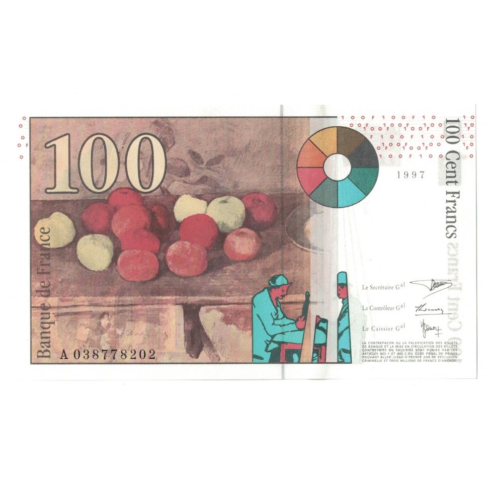 Francja, 100 Francs, Cézanne, 1997, A.038778202, UNC(64), Fayette:74.1, KM:158a