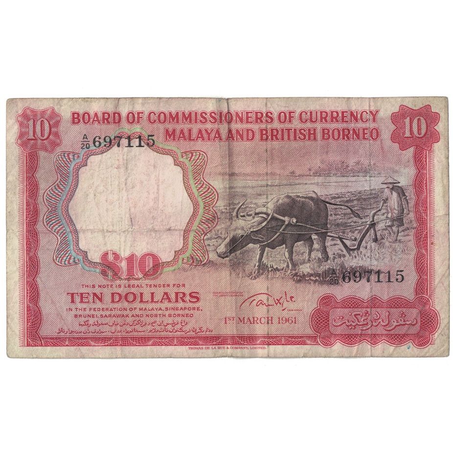 Geldschein, Malaya and British Borneo, 10 Dollars, 1961, 1961-03-01, KM:9a, S