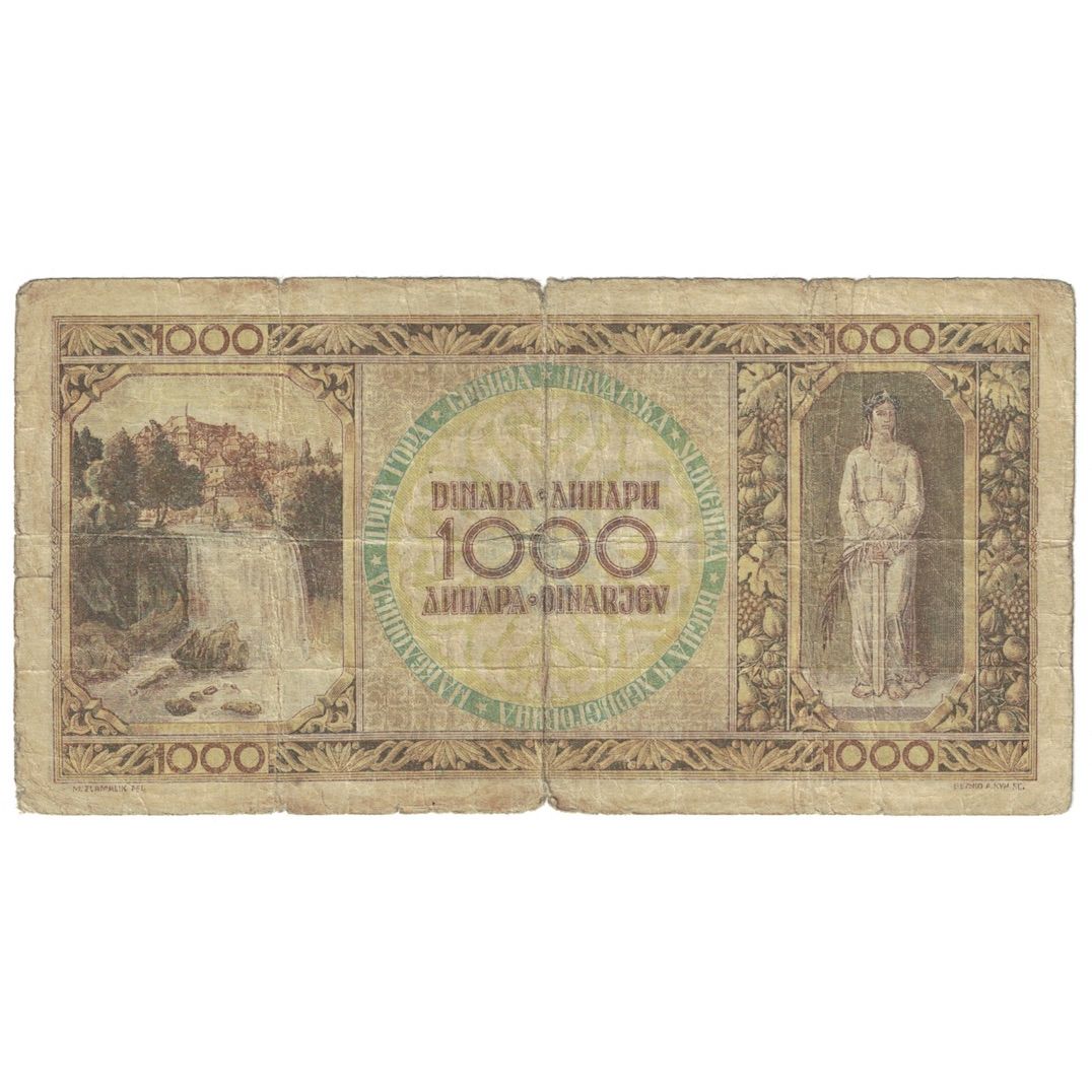 Banknote, Yugoslavia, 1000 Dinara, 1946, KM:67a, F(12-15)