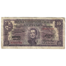 Biljet, Uruguay, 10 Pesos, L.1939, KM:37b, TB