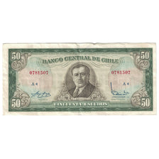 Biljet, Chili, 50 Escudos, 1962-1975, KM:140a, TB+