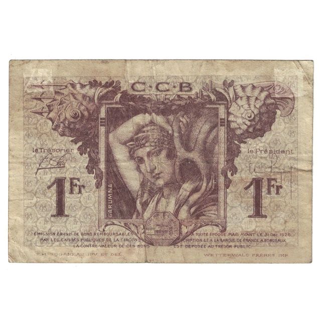 Francia, Bordeaux, 1 Franc, MB+, Pirot:30.30
