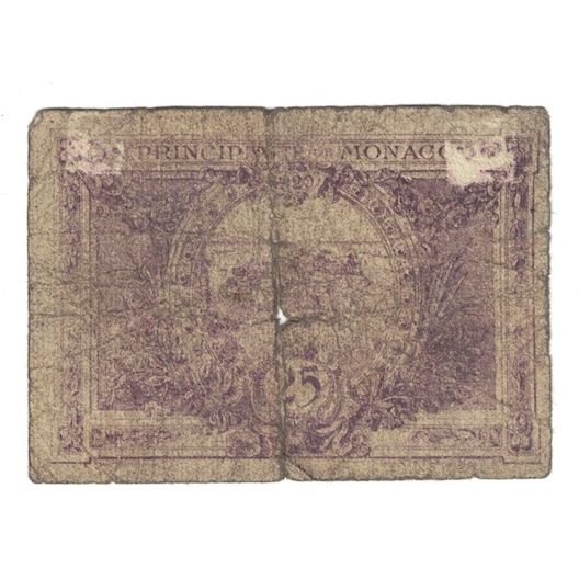 Banknote, Monaco, 25 Centimes, 1920, 1920-03-20, KM:2b, VG(8-10)
