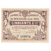 Francja, Boulogne-sur-Mer, 50 Centimes, 1920, Chambre de Commerce, EF(40-45)