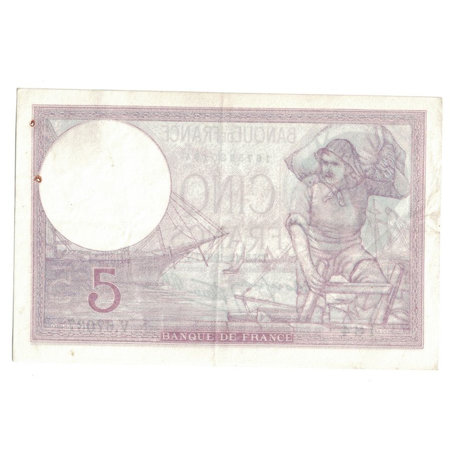 Francia, 5 Francs, Violet, 1940, V.67037, MBC+, Fayette:04.16, KM:83