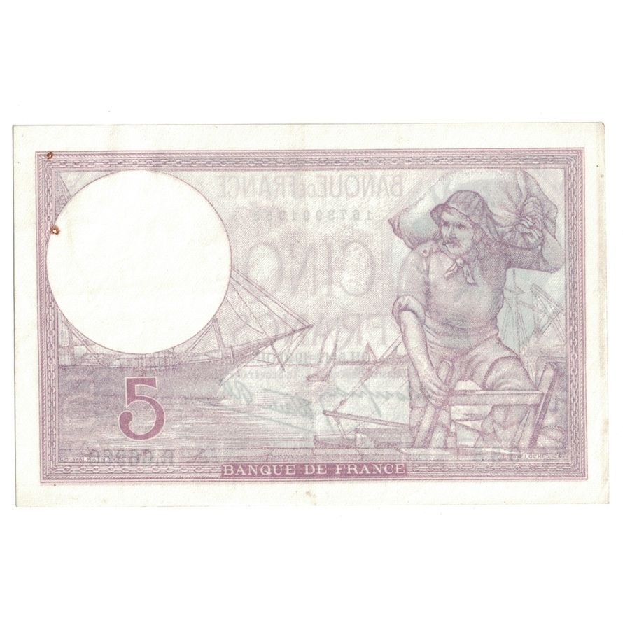 France, 5 Francs, Violet, 1940, R.66960, TTB+, Fayette:04.16, KM:83