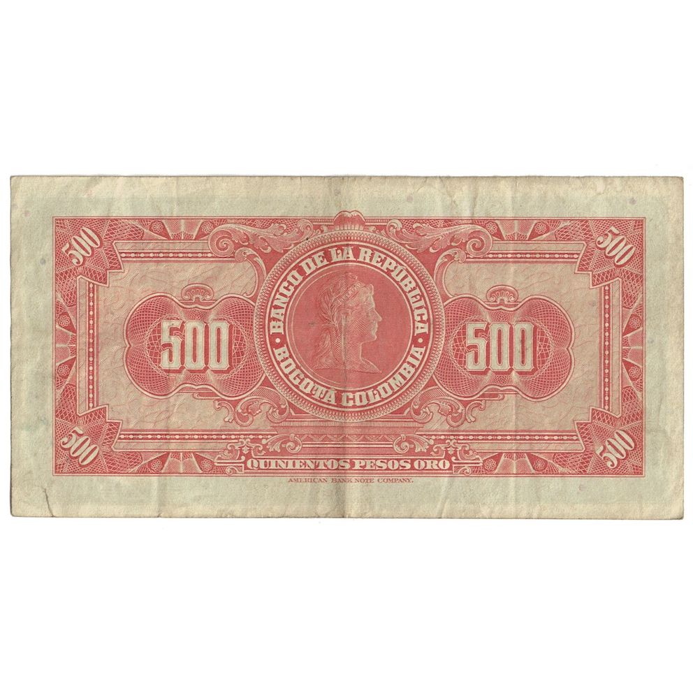 Nota, Colômbia, 500 Pesos Oro, 1964, 1964-07-20, KM:408b, VF(30-35)
