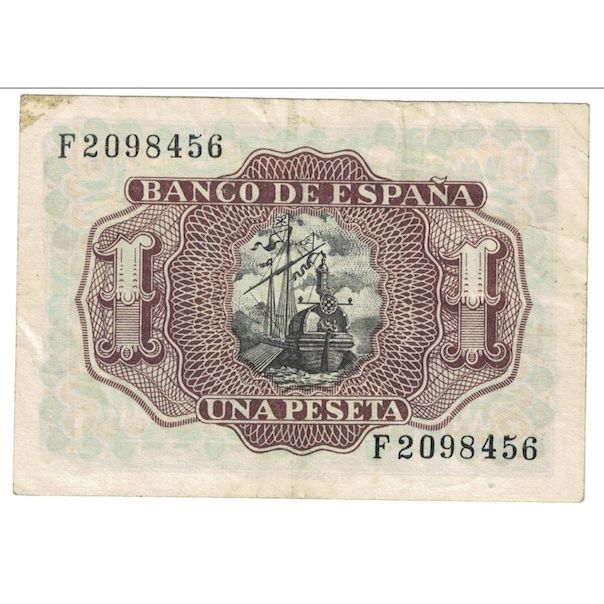 Banknote, Spain, 1 Peseta, 1953, 1953-07-22, KM:144a, EF(40-45)