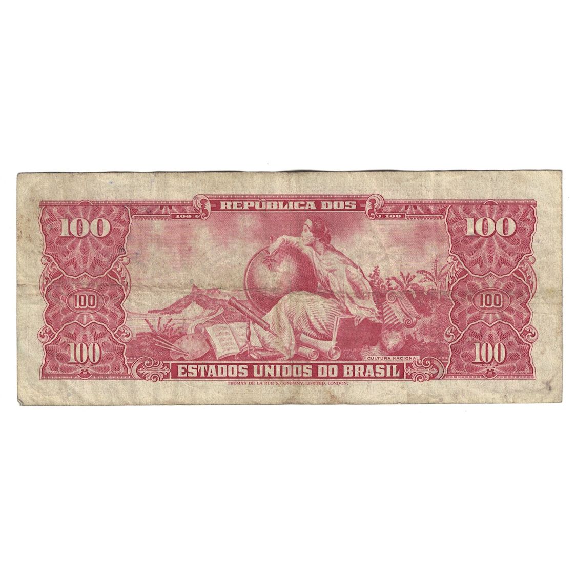 Banconote, Brasile, 10 Centavos on 100 Cruzeiros, Undated (1966-1967), KM:185b
