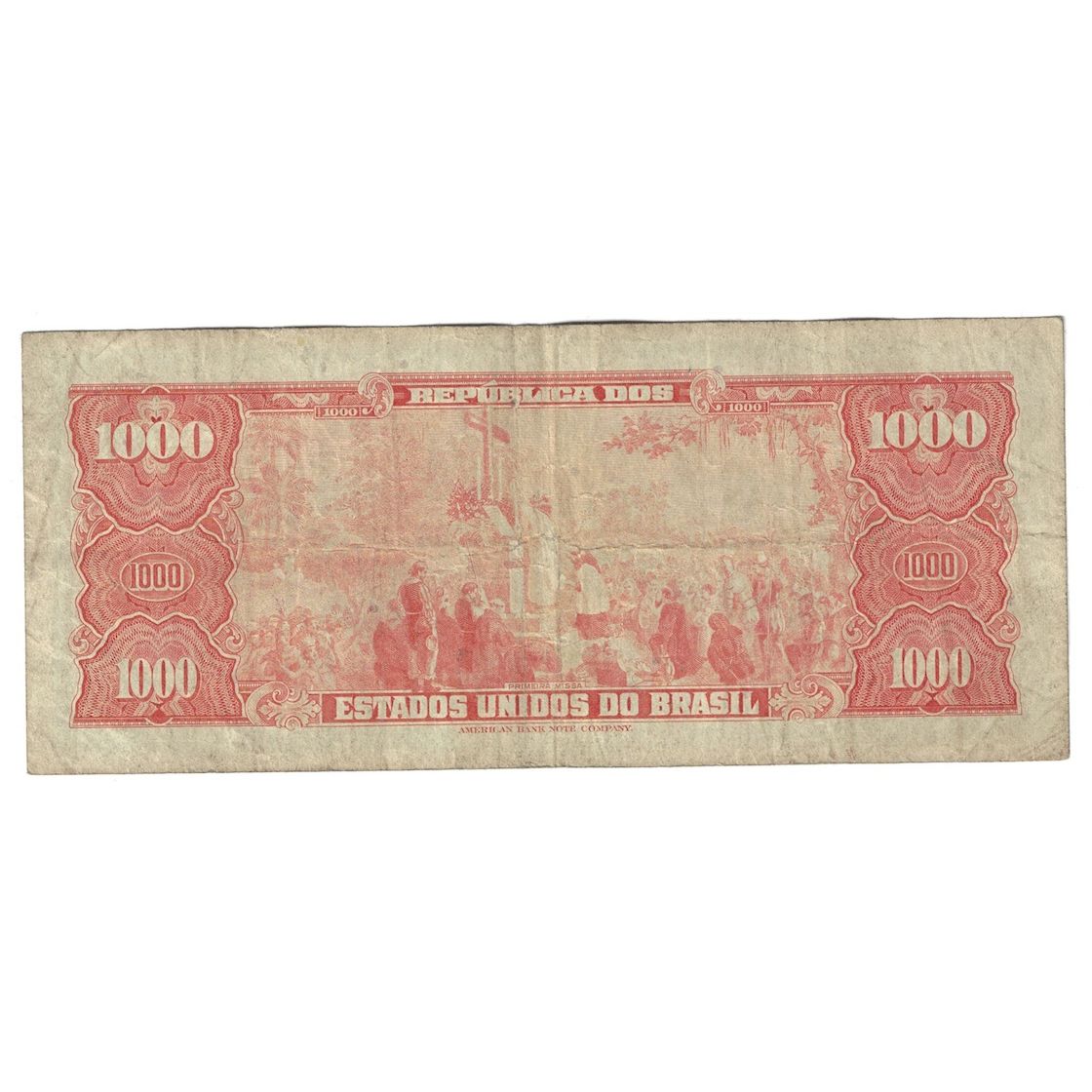 Banknot, Brazylia, 1 Cruzeiro Novo on 1000 Cruzeiros, Undated (1966-1967)