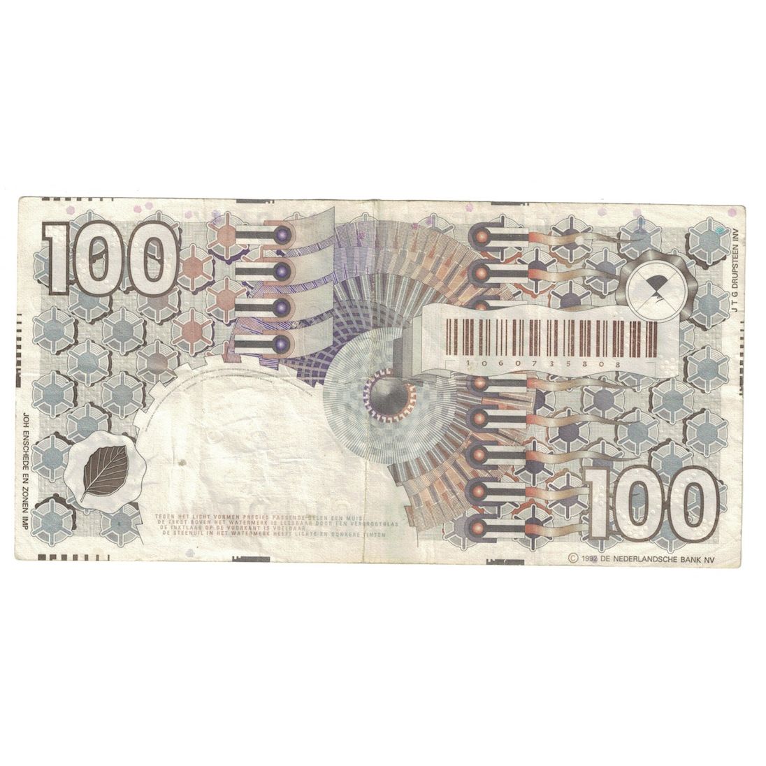 Banknote, Netherlands, 100 Gulden, 1992, 1992-01-09, KM:101, EF(40-45)