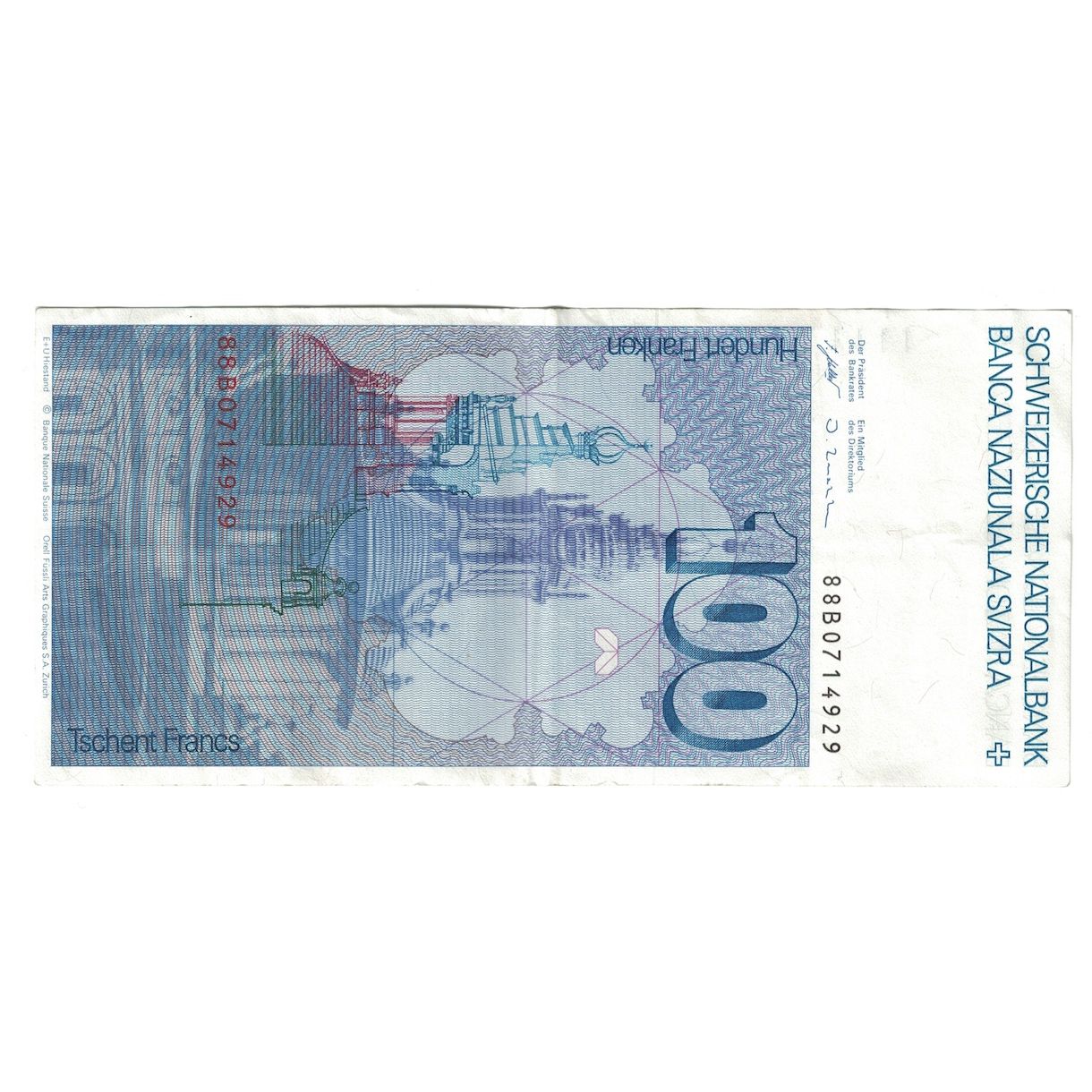 Banknote, Switzerland, 100 Franken, 1989, KM:57j, AU(50-53)