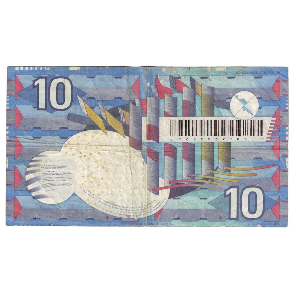 Geldschein, Niederlande, 10 Gulden, 1997, 1997-07-01, KM:99, S+