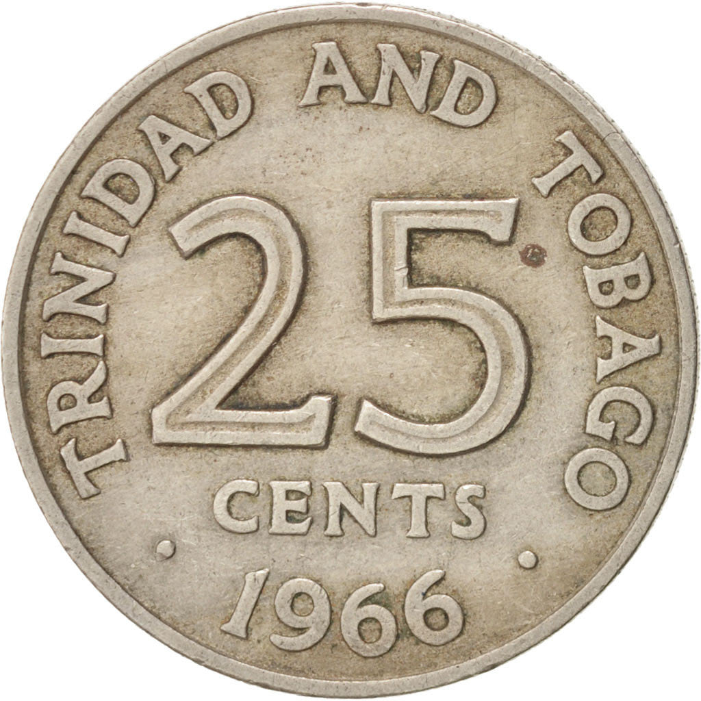 Coin, TRINIDAD & TOBAGO, 25 Cents, 1966, Franklin Mint, EF(40-45)