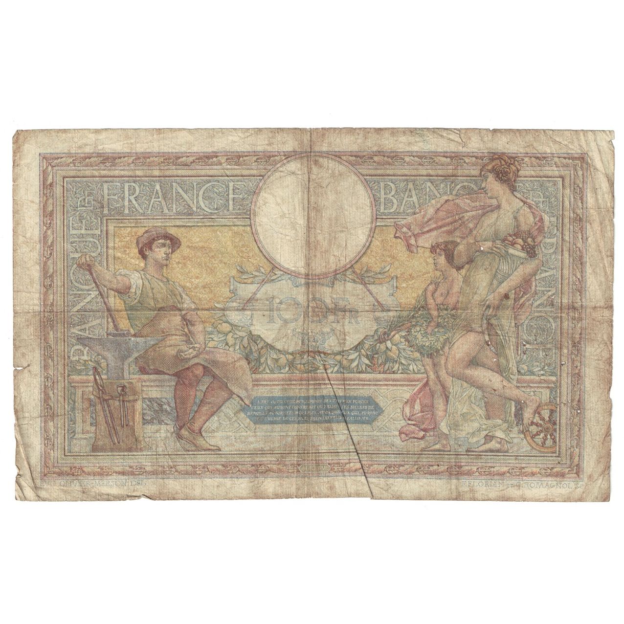Francia, 100 Francs, Luc Olivier Merson, 1933, W.38934, B+, Fayette:24.12
