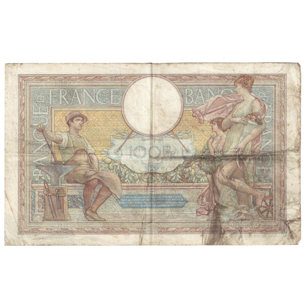 Frankreich, 100 Francs, Luc Olivier Merson, 1938, O.58489, S+, Fayette:25.14
