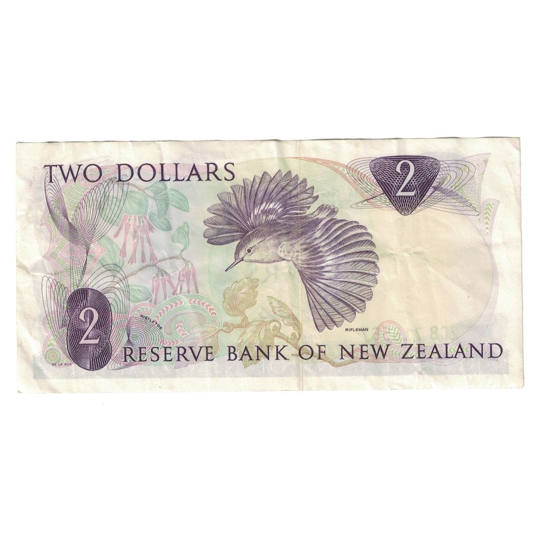 Billet, Nouvelle-Zélande, 2 Dollars, 1975-1977, KM:164c, TTB