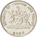 TRINIDAD & TOBAGO, 25 Cents, 1983, AU(50-53), Copper-nickel, KM:32