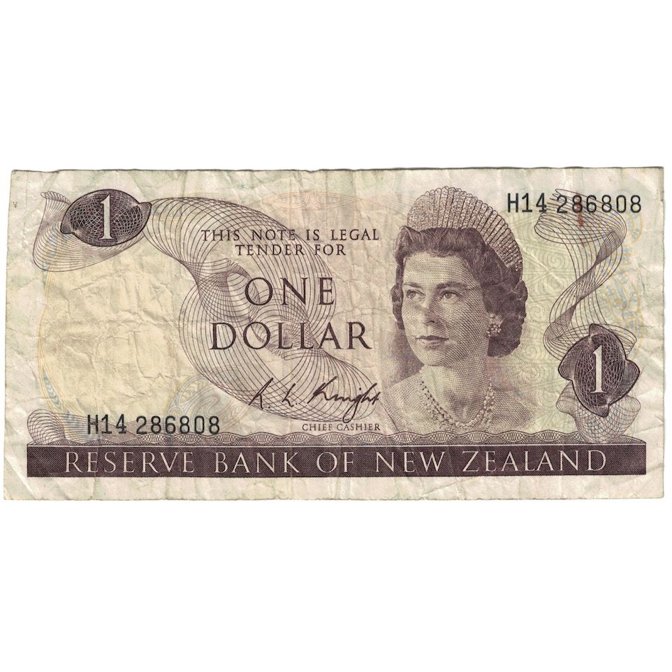 Biljet, Nieuw Zeeland, 1 Dollar, 1975-1977, KM:163c, TB