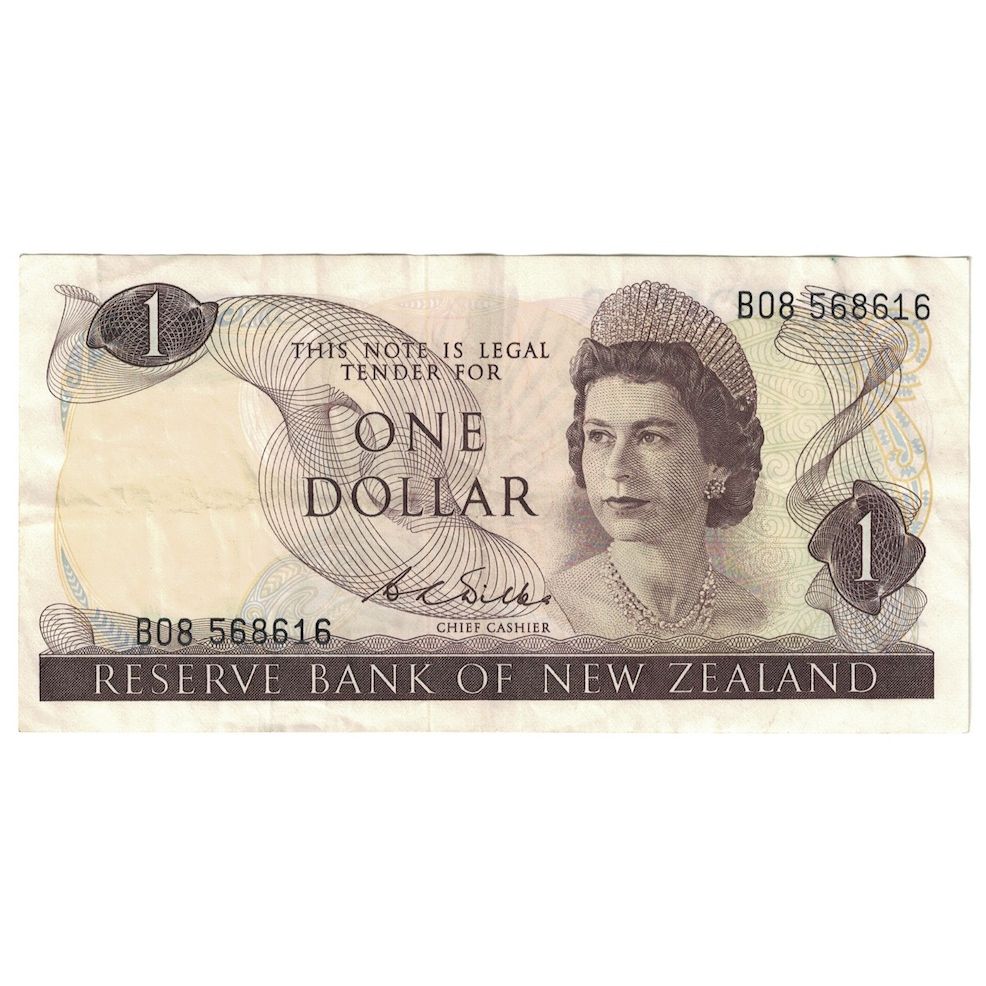 Banknote, New Zealand, 1 Dollar, 1968-1975, KM:163b, AU(50-53)