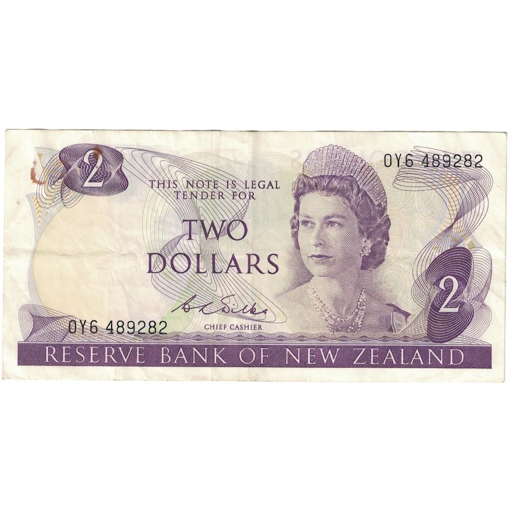 Banconote, Nuova Zelanda, 2 Dollars, 1975-1977, KM:164c, BB