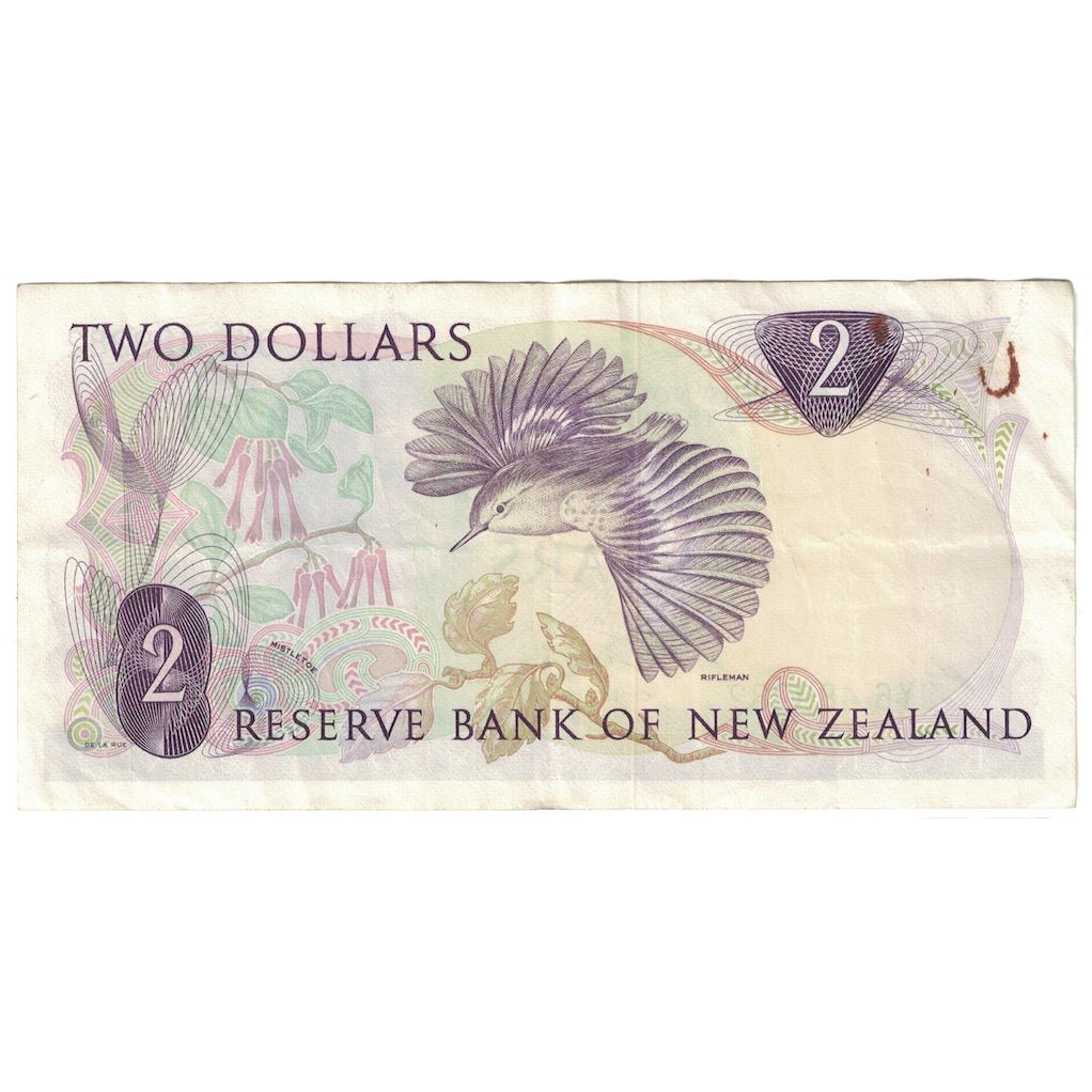 Banconote, Nuova Zelanda, 2 Dollars, 1975-1977, KM:164c, BB