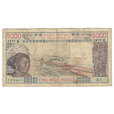 Geldschein, West African States, 5000 Francs, 1977, KM:708Kd, S+