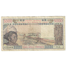 Banknote, West African States, 5000 Francs, 1979, KM:808Tb, VF(20-25)