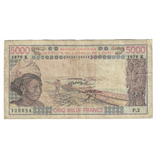 Banknote, West African States, 5000 Francs, 1979, KM:808Tb, VF(20-25)
