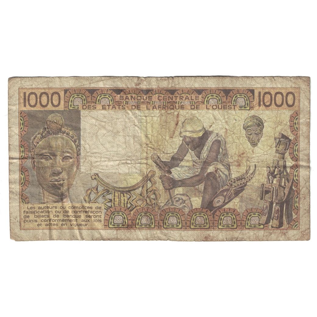 Banknote, West African States, 1000 Francs, 1981, KM:107Ab, VF(20-25)