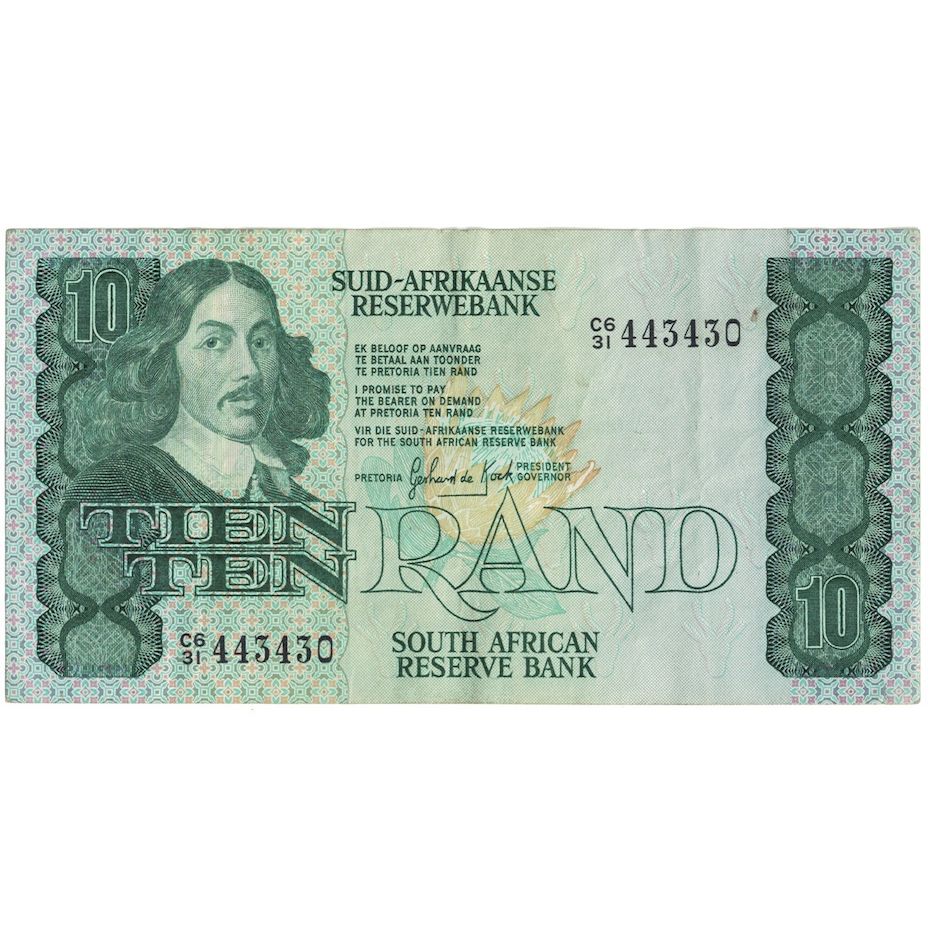 Banknote, South Africa, 10 Rand, Undated (1978-93), KM:120b, VF(30-35)