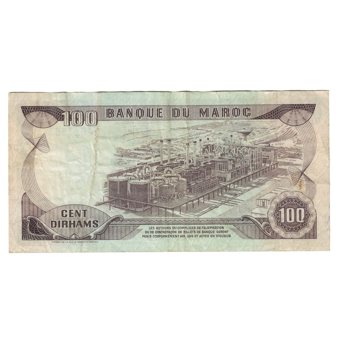 Nota, Marrocos, 100 Dirhams, 1970/AH1390, KM:59a, VF(30-35)