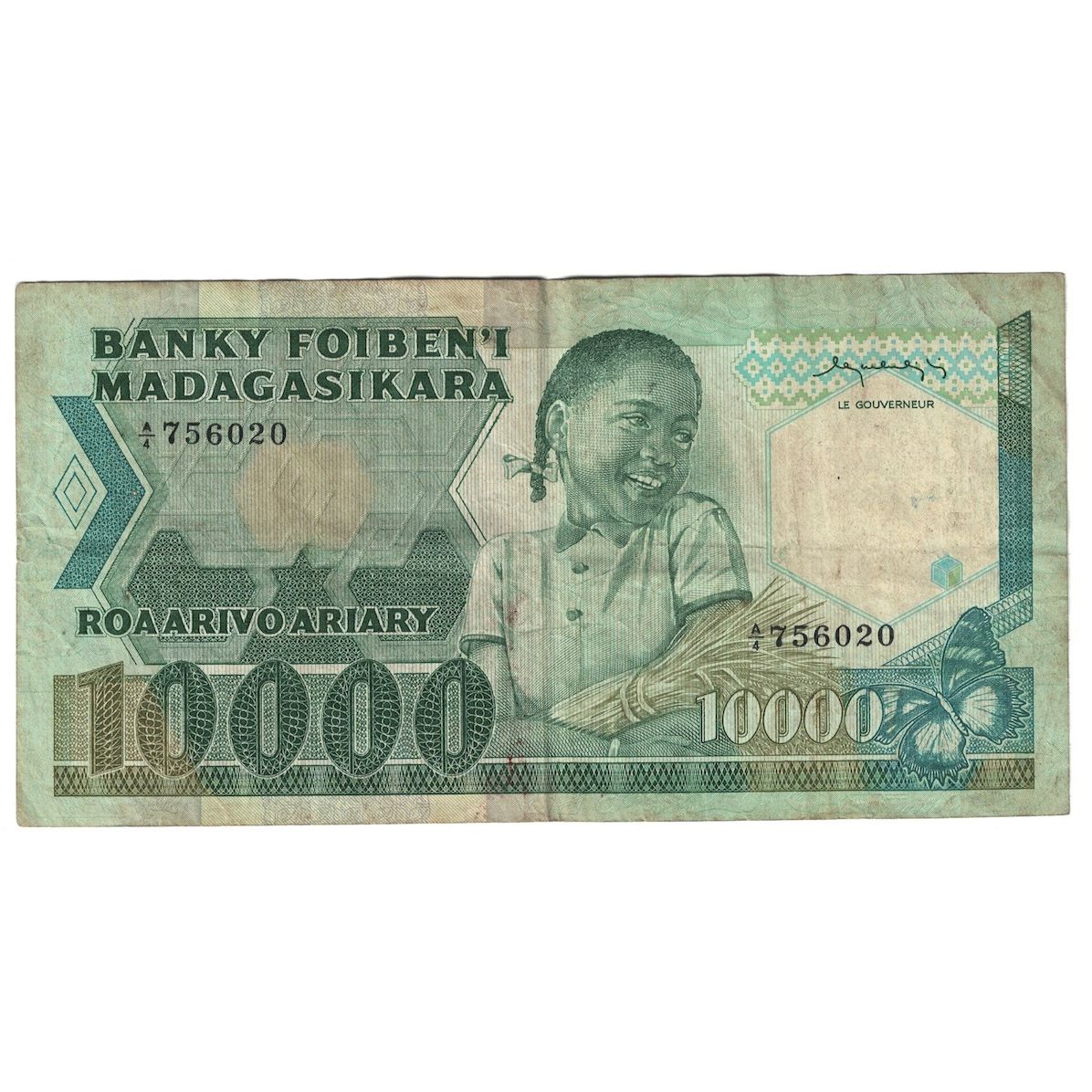 Banknote, Madagascar, 10,000 Francs = 2000 Ariary, Undated (1983-87), KM:70a