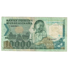 Biljet, Madagascar, 10,000 Francs = 2000 Ariary, Undated (1983-87), KM:70a, TB+