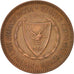 Cyprus, 5 Mils, 1974, AU(50-53), Bronze, KM:39