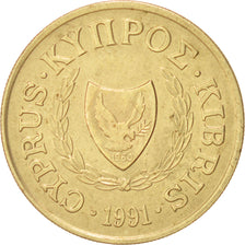 Moneta, Cipro, 10 Cents, 1991, BB+, Nichel-ottone, KM:56.3