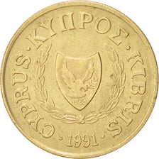 Monnaie, Chypre, 10 Cents, 1991, TTB+, Nickel-brass, KM:56.3