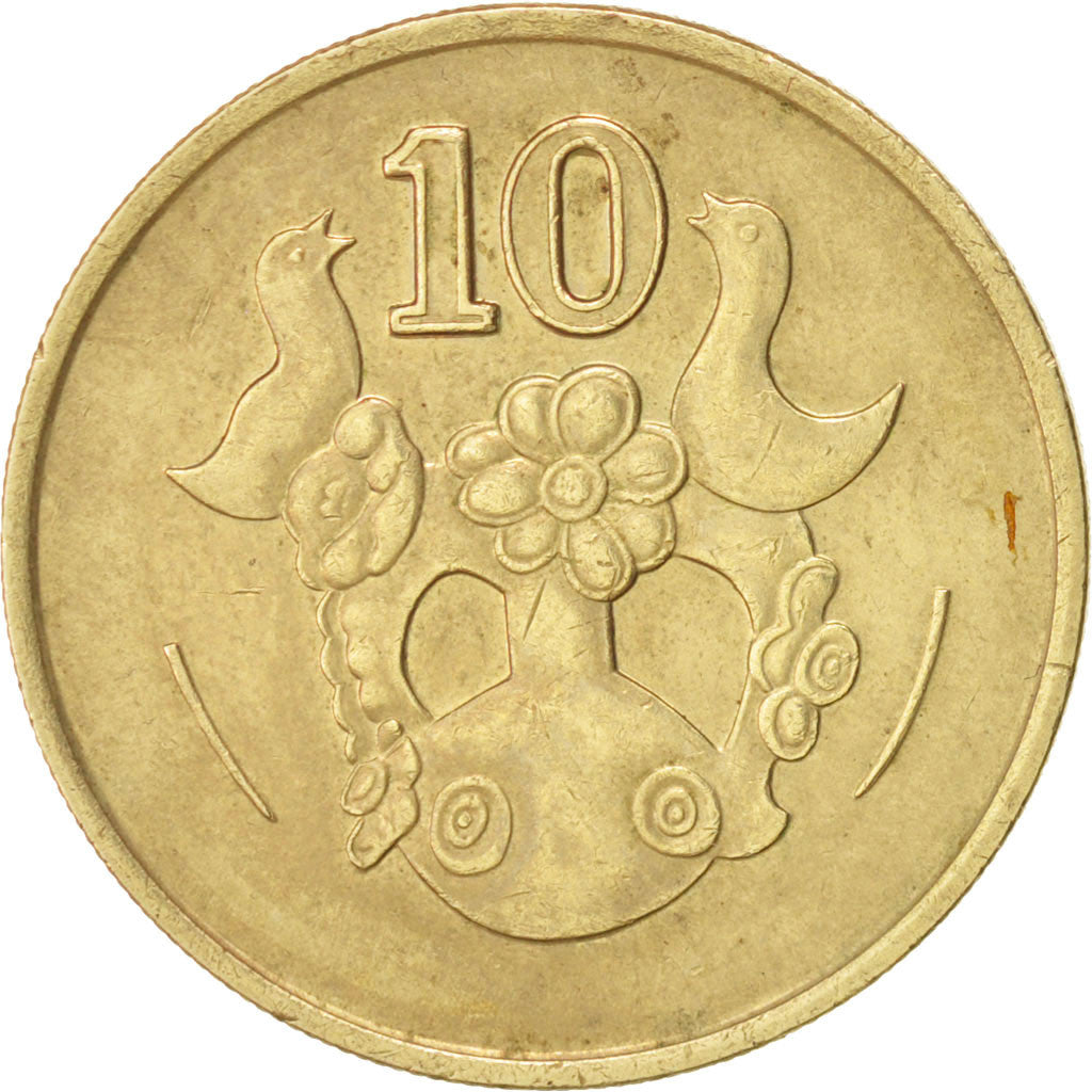 Moneta, Cipro, 10 Cents, 1991, BB+, Nichel-ottone, KM:56.3