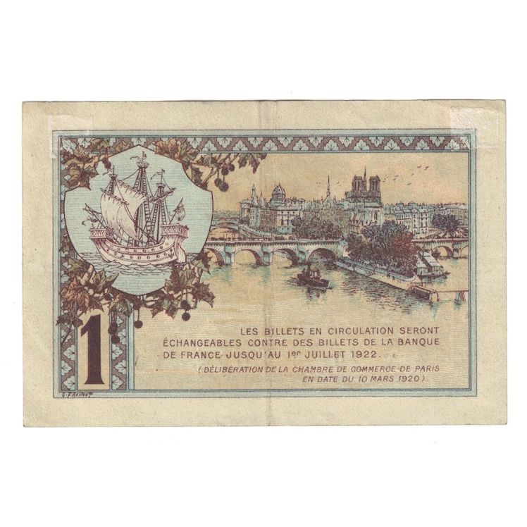 França, 1 Franc, PIROT 97.36, 1920, A.29, PARIS, EF(40-45)