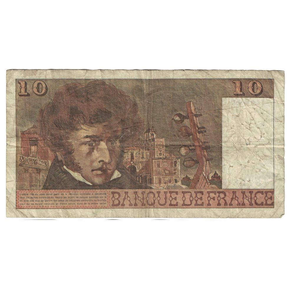 France, 10 Francs, Berlioz, 1974, R.55, F(12-15), Fayette:63.05, KM:150a